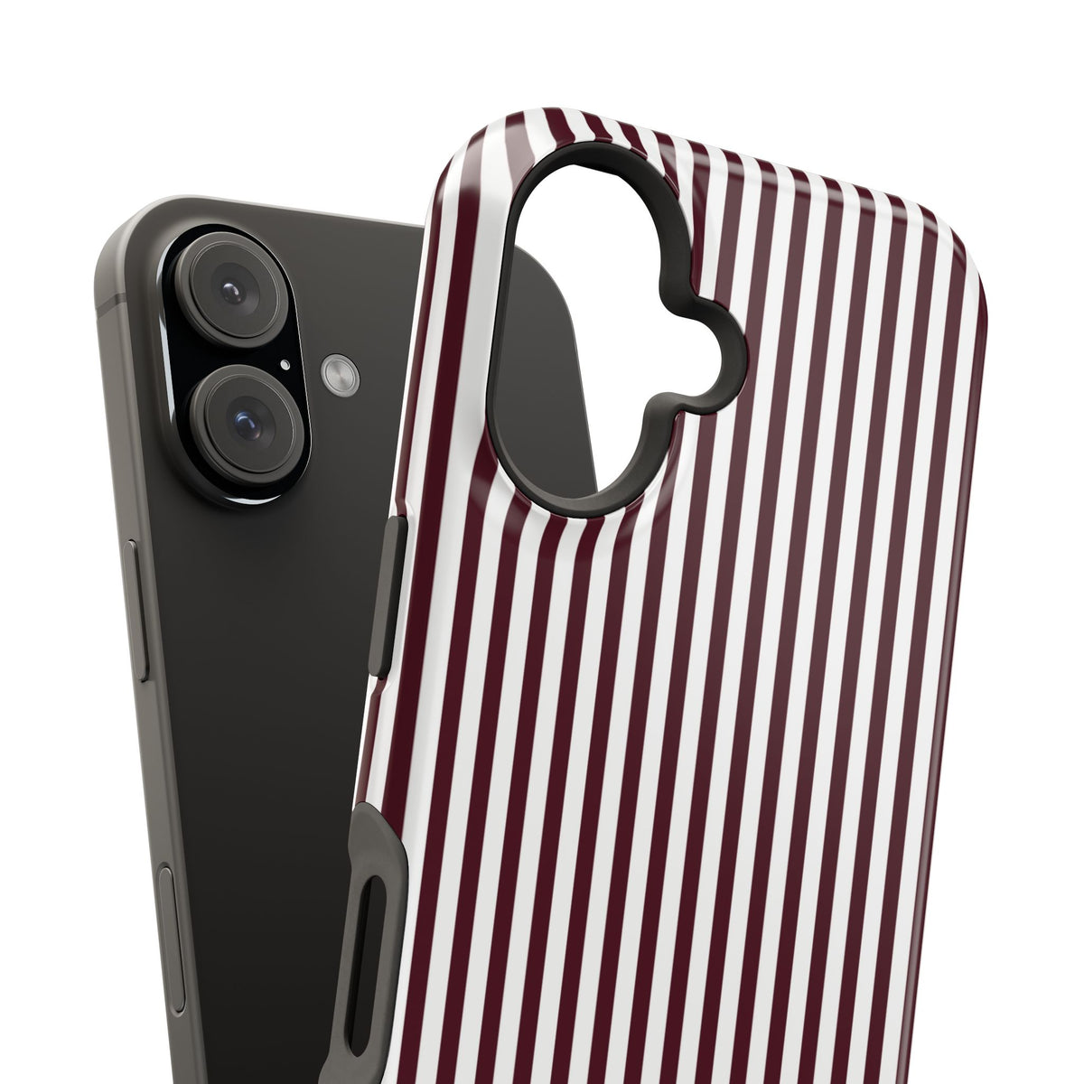 Burgundy Pinstripes iPhone Case