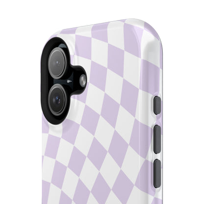 Purple Wavy Checkered iPhone Case