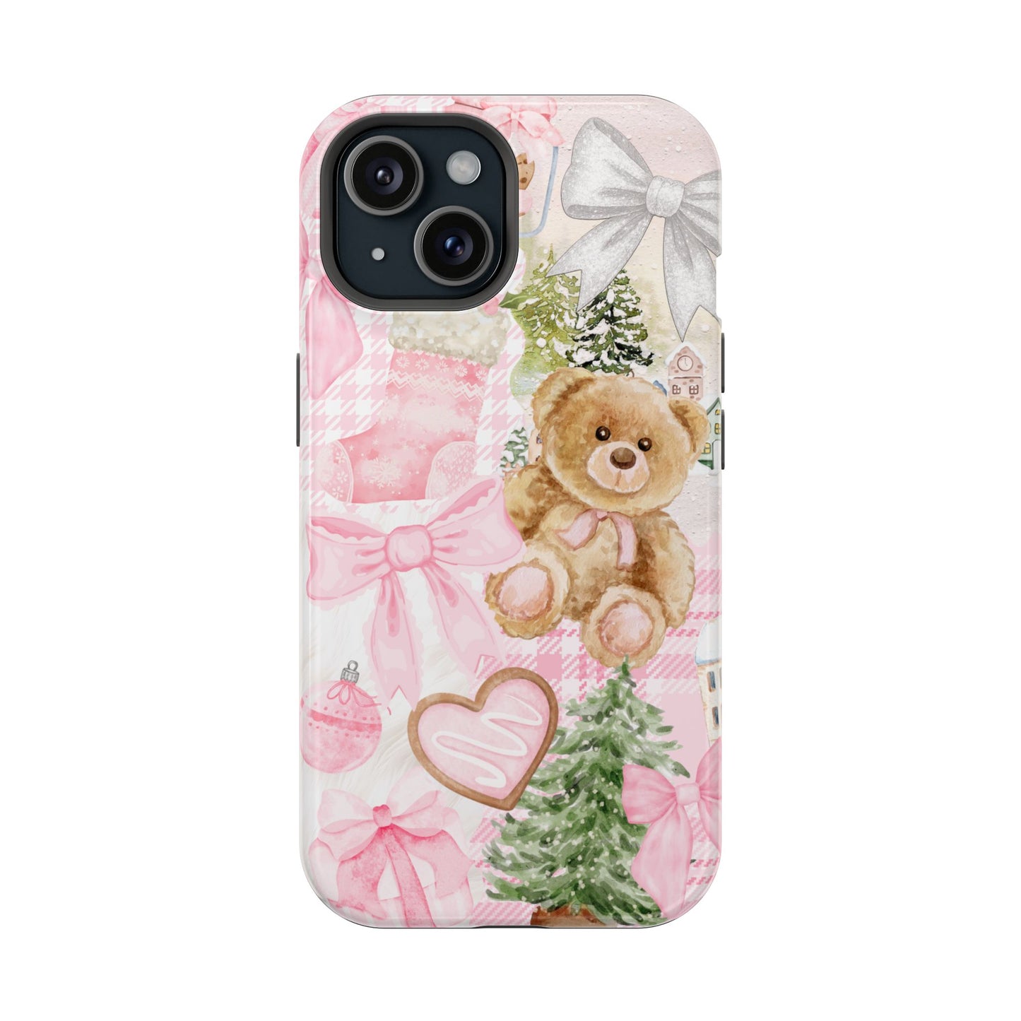 Pink Christmas Collage iPhone Case