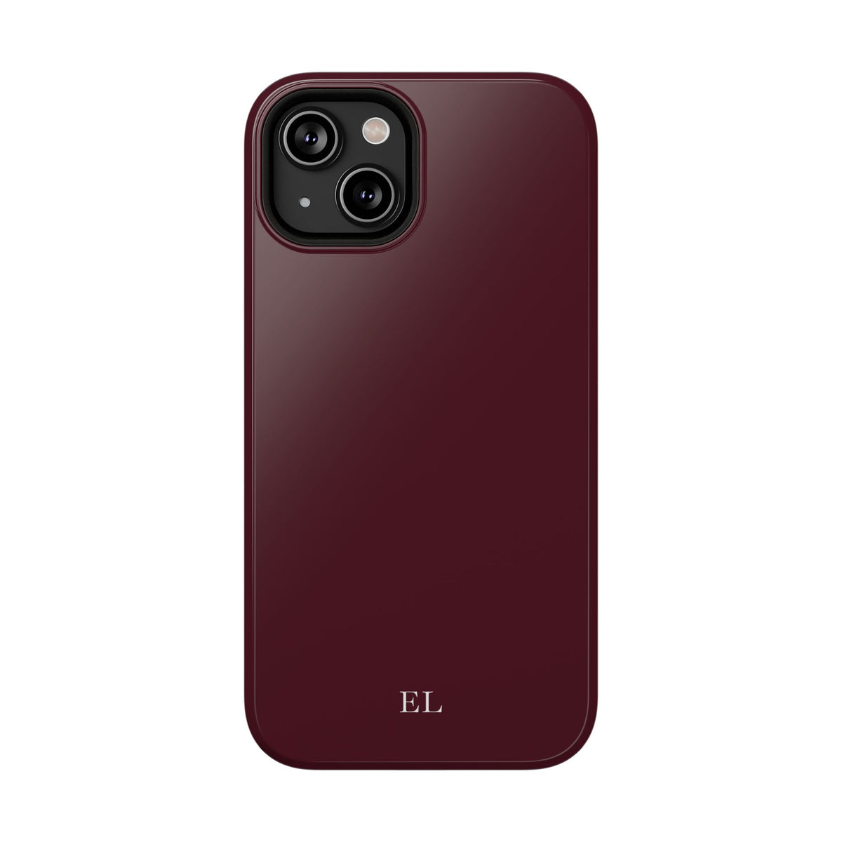 Custom Initials Burgundy iPhone Case
