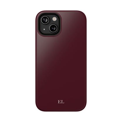 Custom Initials Burgundy iPhone Case