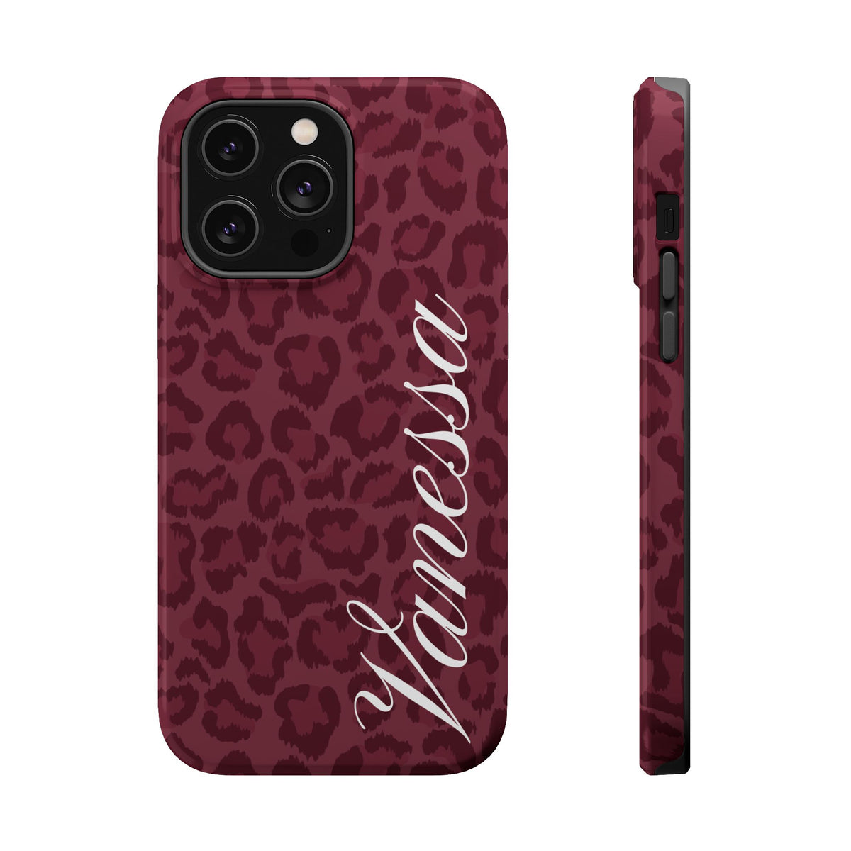 Custom Burgundy Leopard iPhone Case
