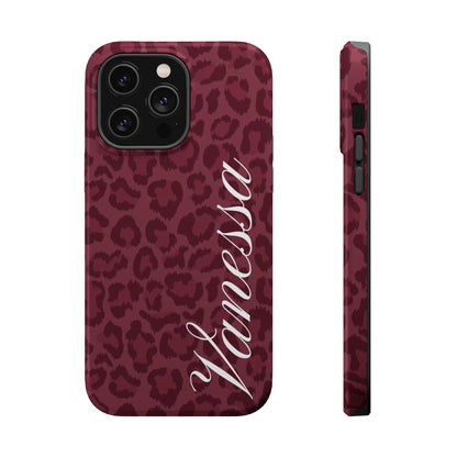 Custom Burgundy Leopard iPhone Case