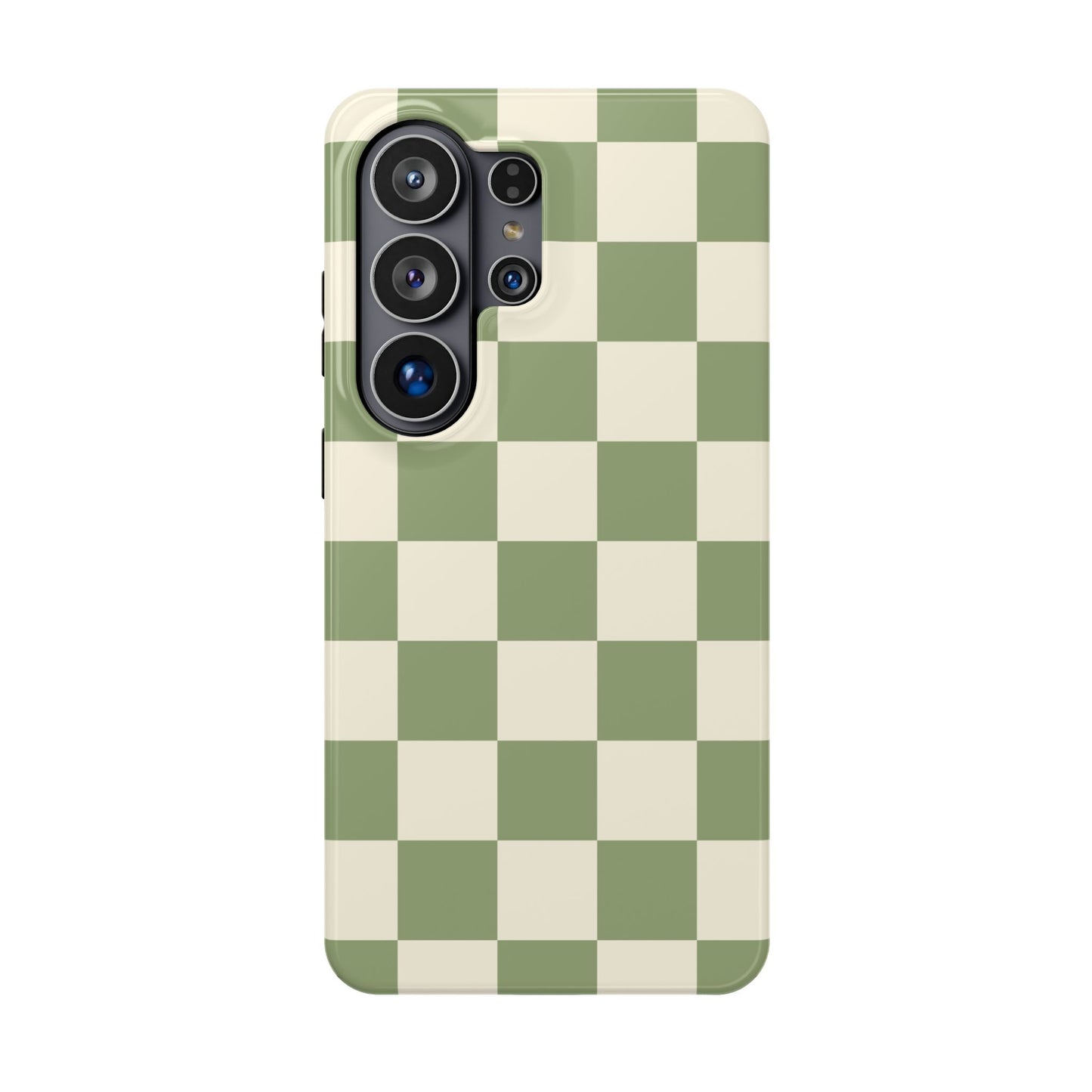 Green & Beige Checkered Samsung Case