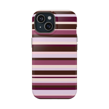 Berry Mocha Stripes iPhone Case