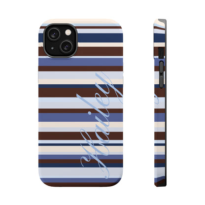 Custom Blueberry Mocha Stripes iPhone Case