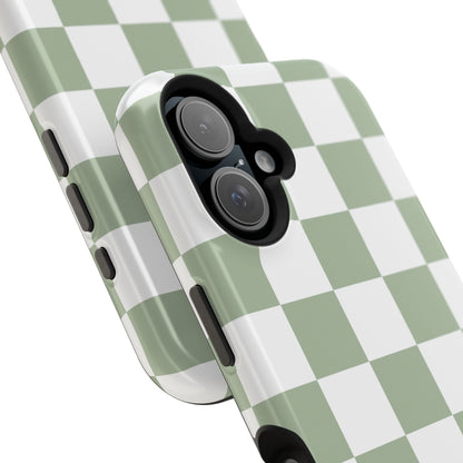 Sage Green Checkered iPhone Case