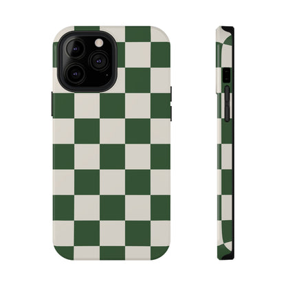 Green Checkered iPhone Case