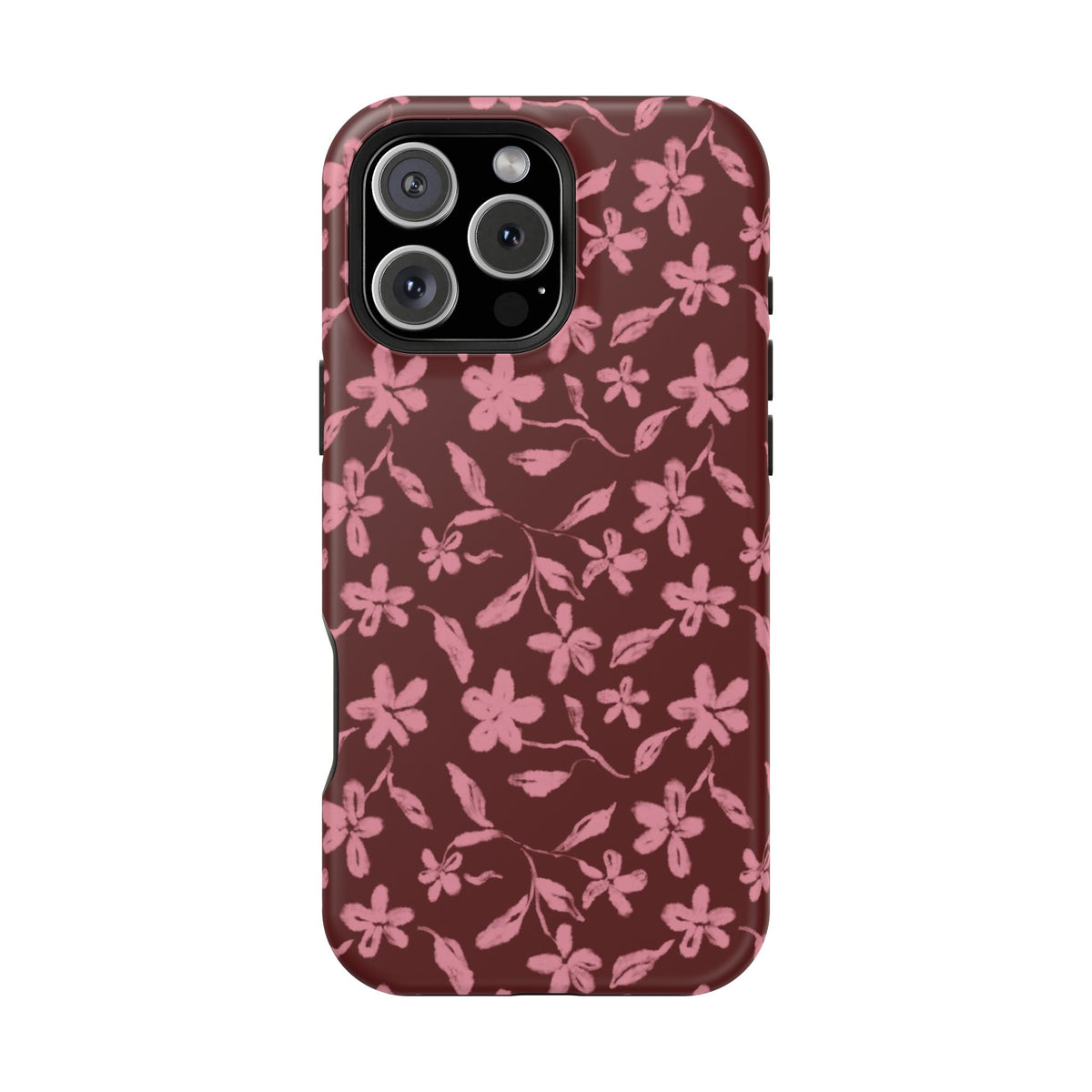 Burgundy Petals iPhone Case