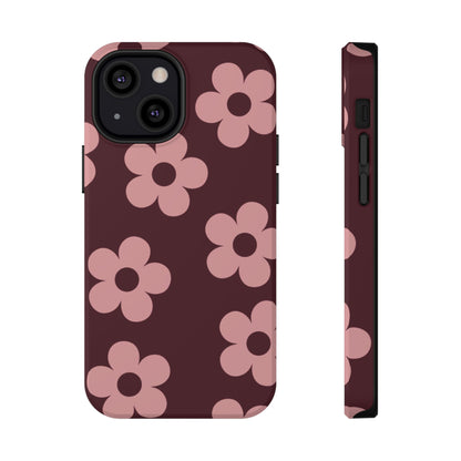 Burgundy & Pink Flowers iPhone Case