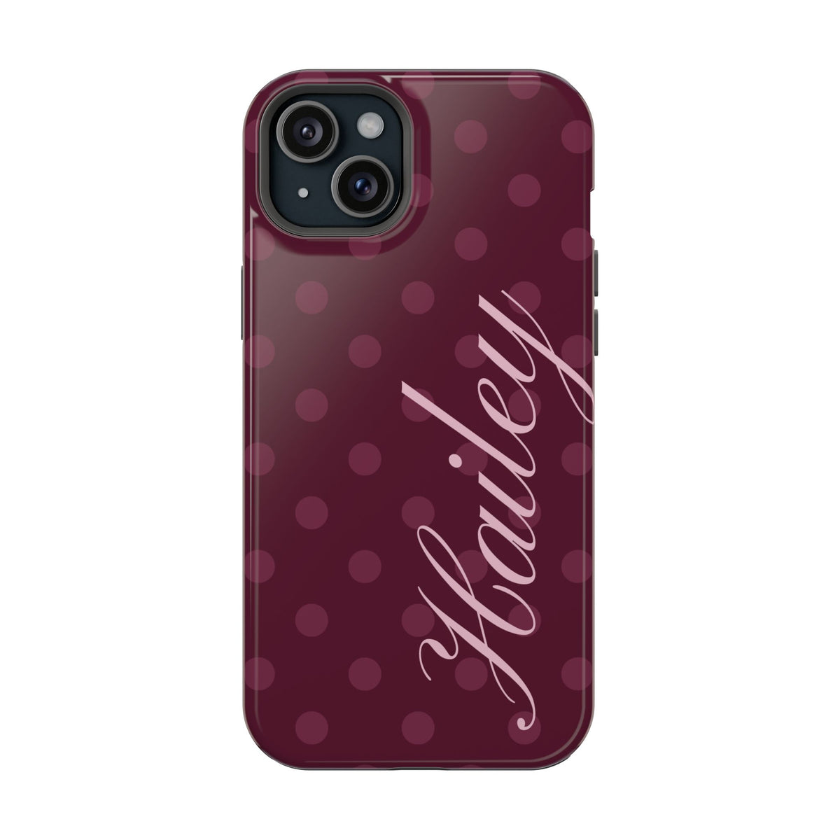 Custom Plum Polka Dots iPhone Case