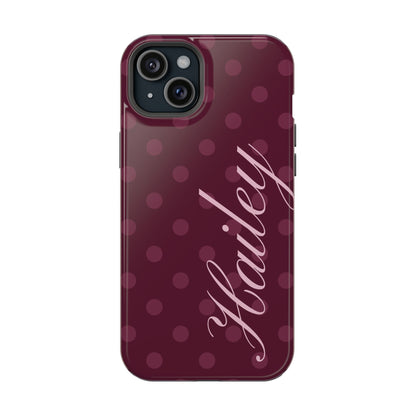 Custom Plum Polka Dots iPhone Case