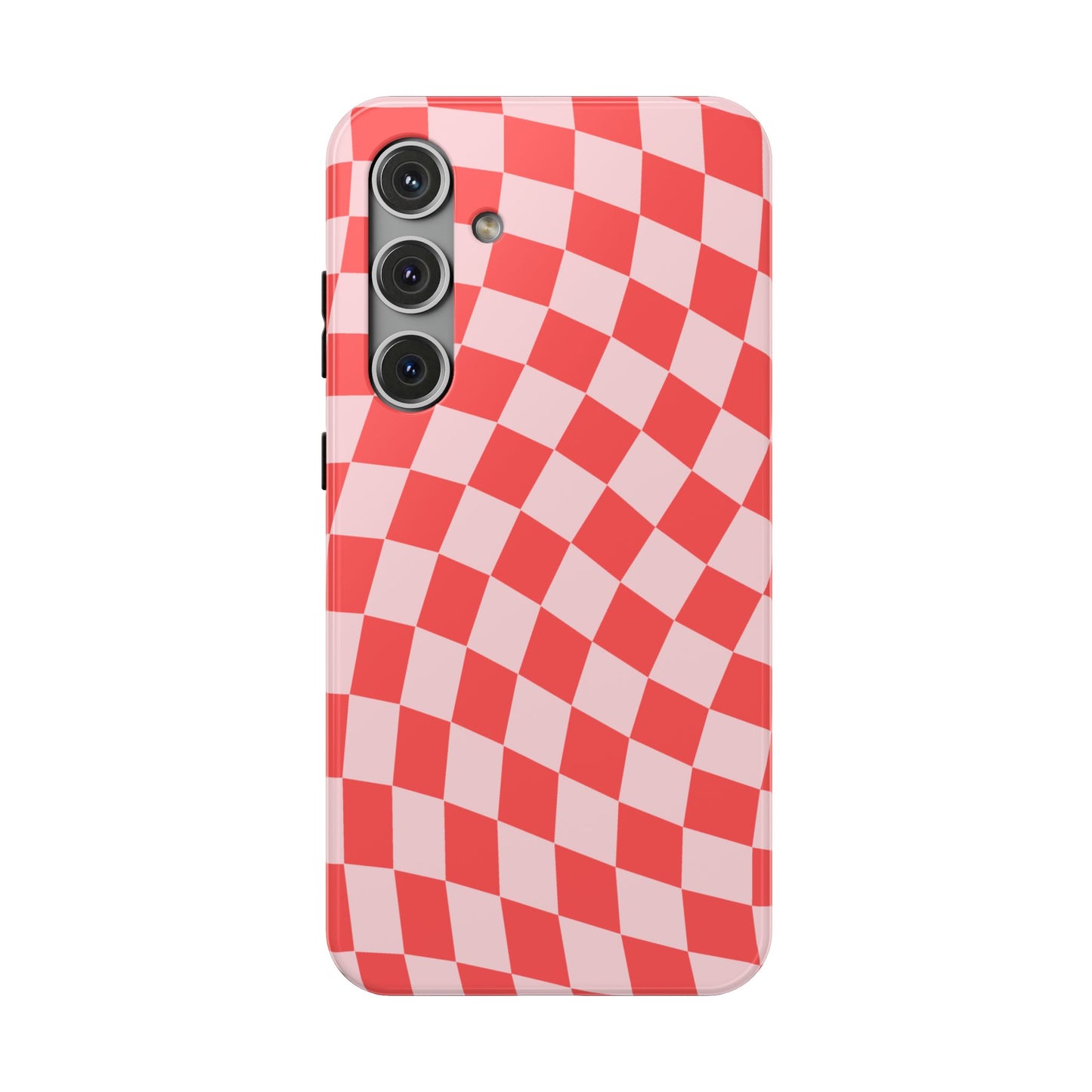 Red & Pink Wavy Checkered Samsung Case