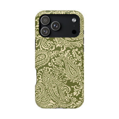 Olive Paisley iPhone Case