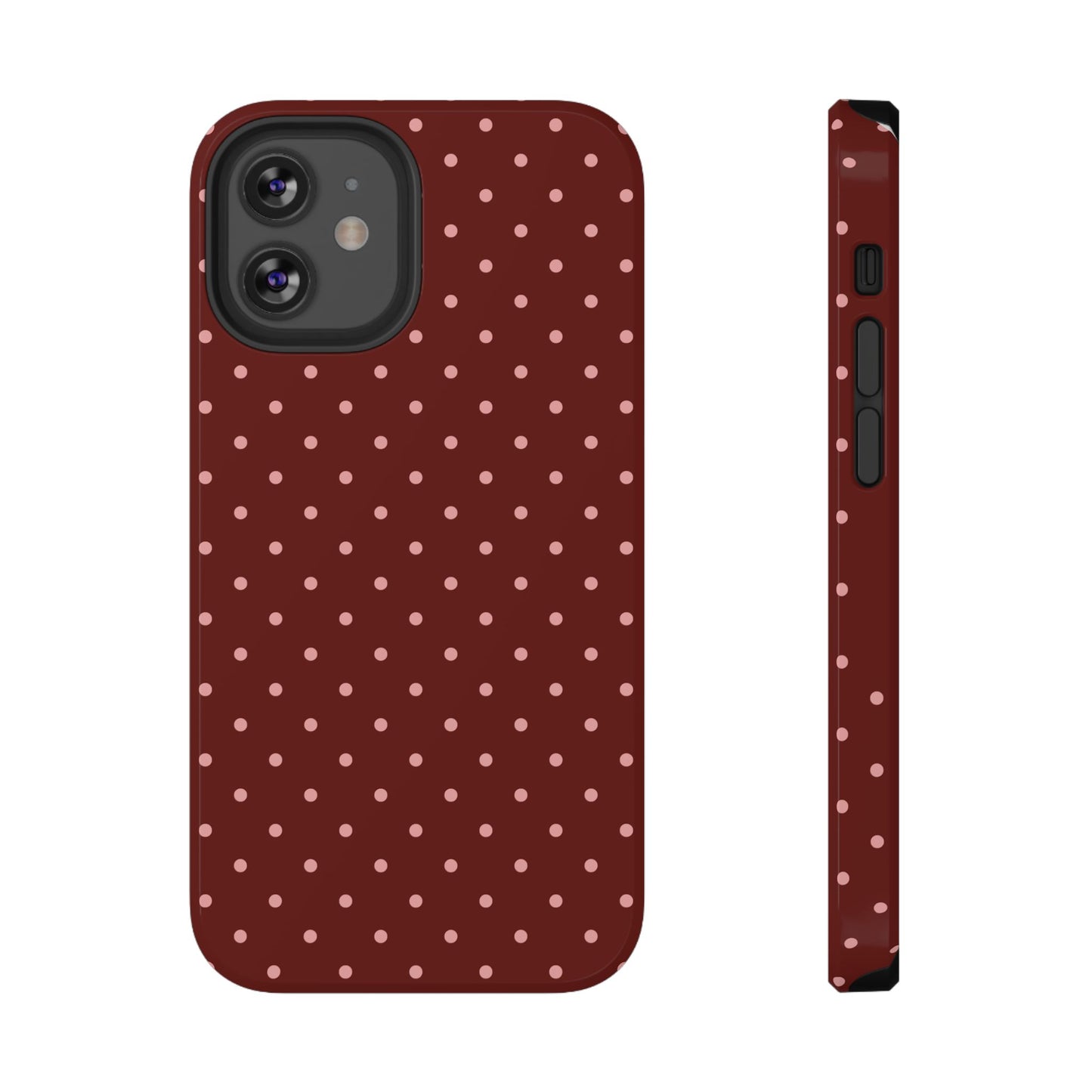 Maroon Mini Dots iPhone Case