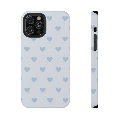 Light Blue Hearts iPhone Case
