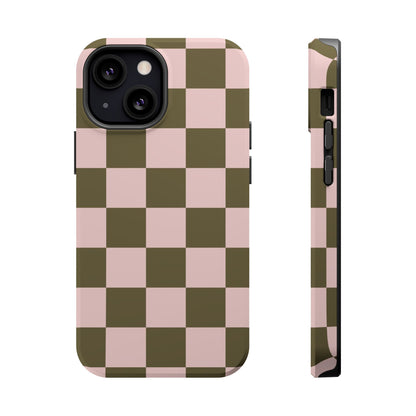 Pink Pistachio Checkered iPhone Case