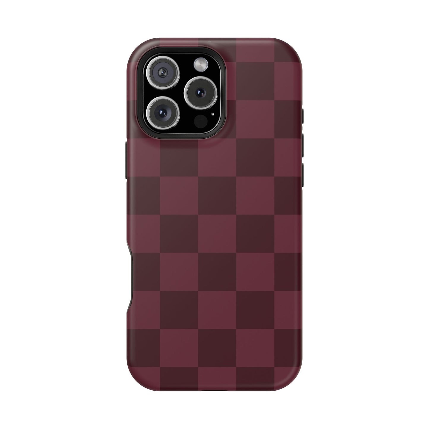 Burgundy Checkered iPhone Case