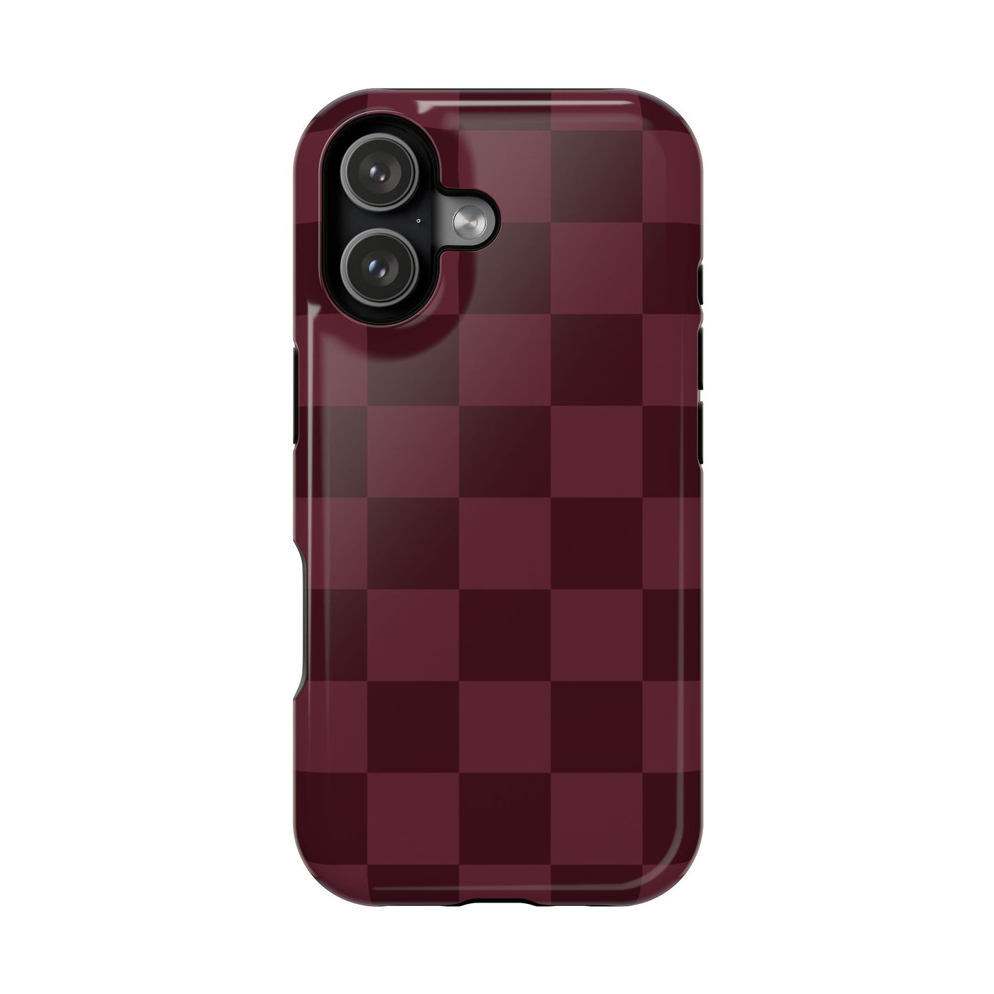 Burgundy Checkered iPhone Case