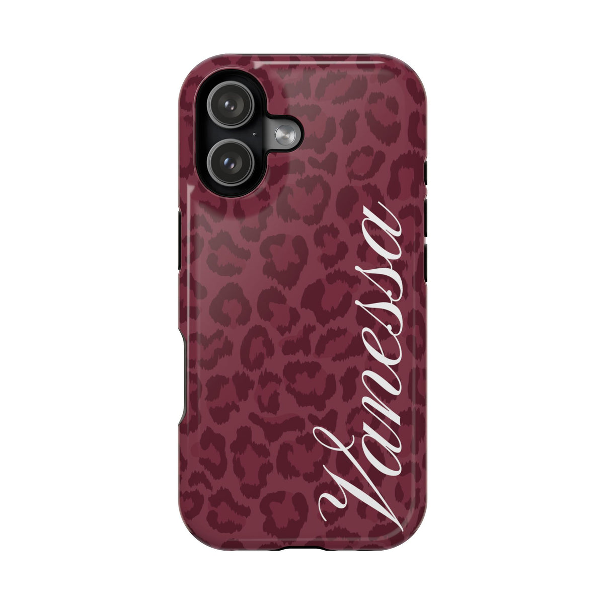Custom Burgundy Leopard iPhone Case