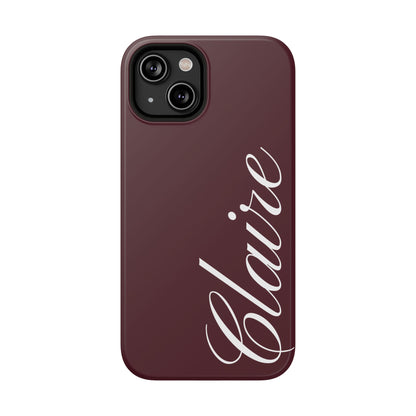 Personalized Burgundy iPhone Case