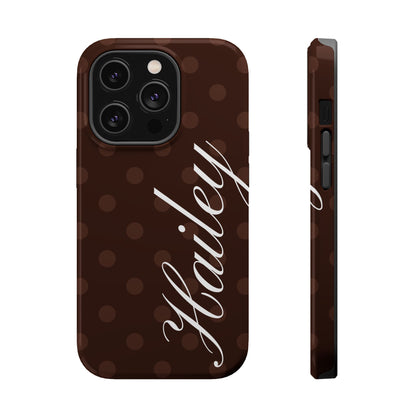 Custom Mocha Polka Dots iPhone Case