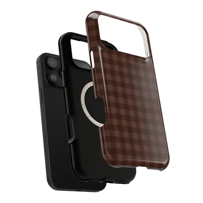 Brown Gingham iPhone Case