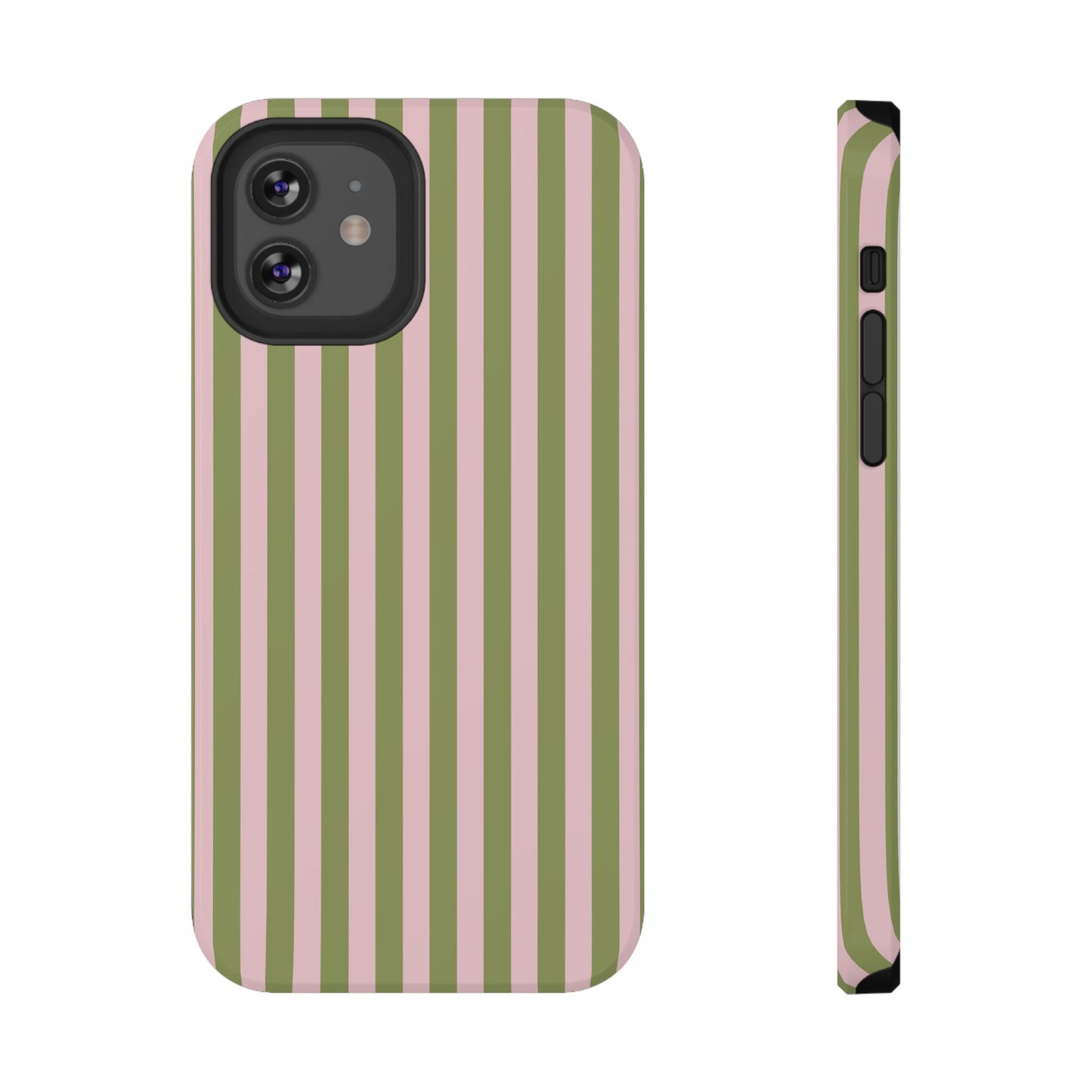 Pink Matcha Stripes iPhone Case