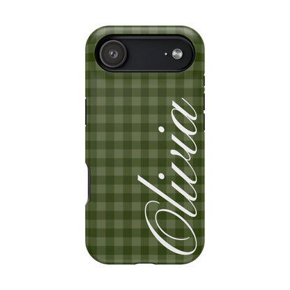 Custom Green Gingham iPhone Case
