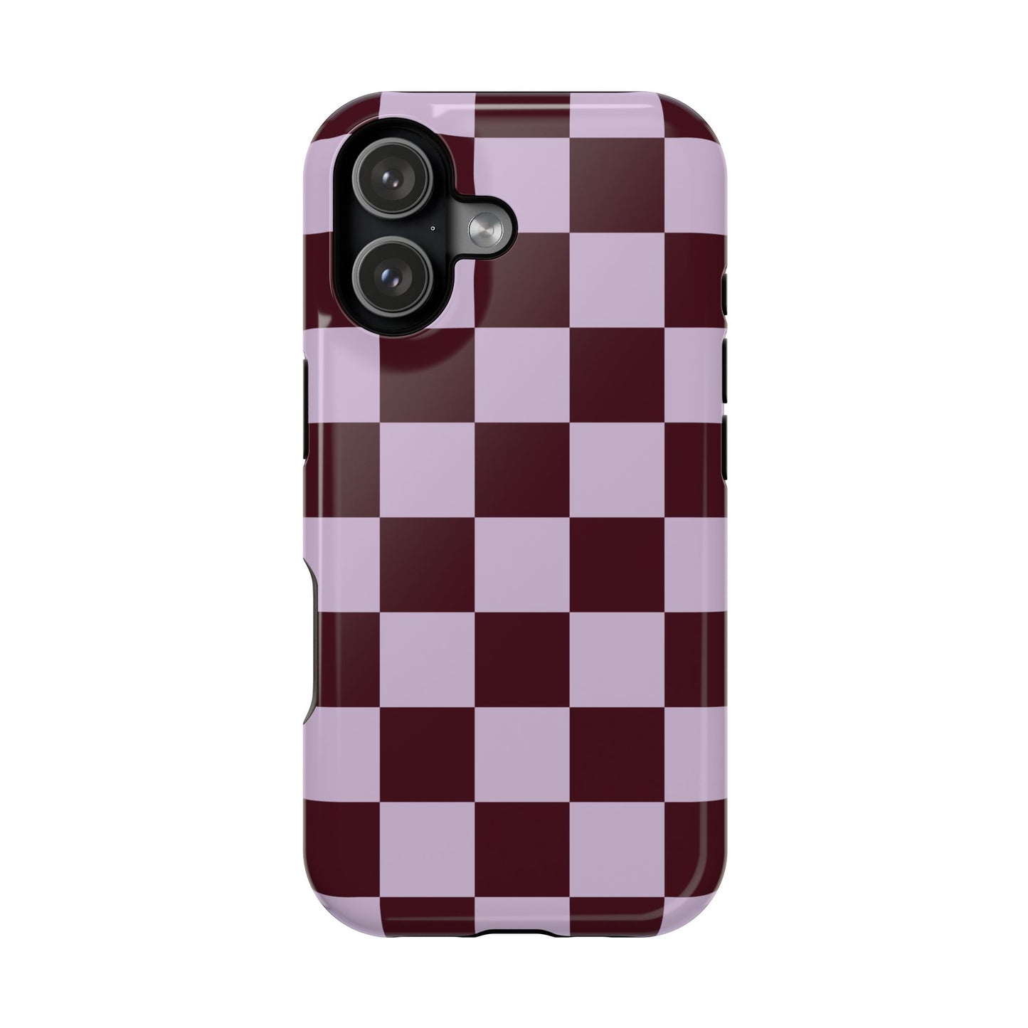 Burgundy & Violet Checkered iPhone Case