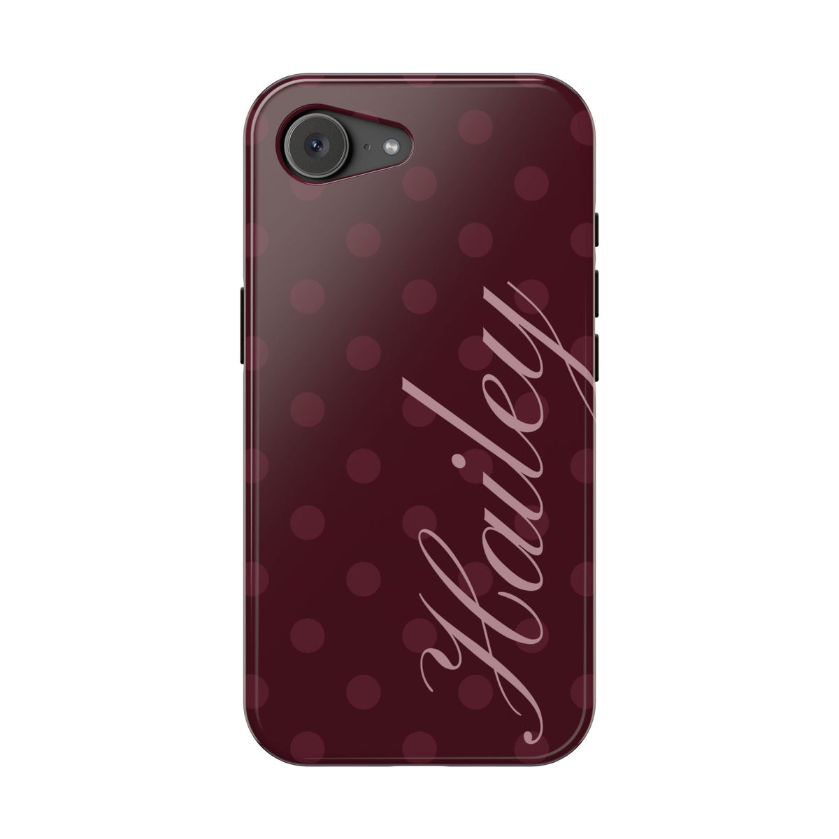 Custom Burgundy Polka Dots iPhone Case