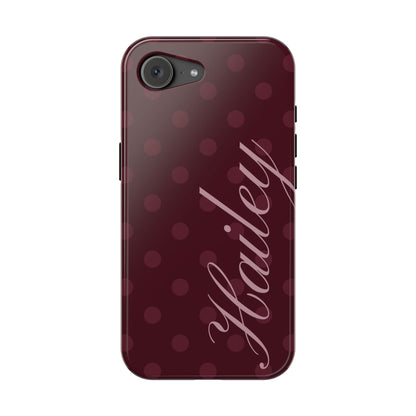 Custom Burgundy Polka Dots iPhone Case