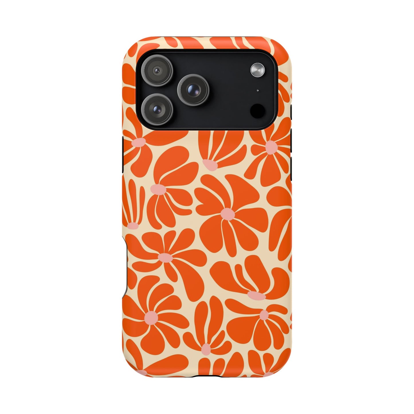 Orange Vintage Flowers iPhone Case