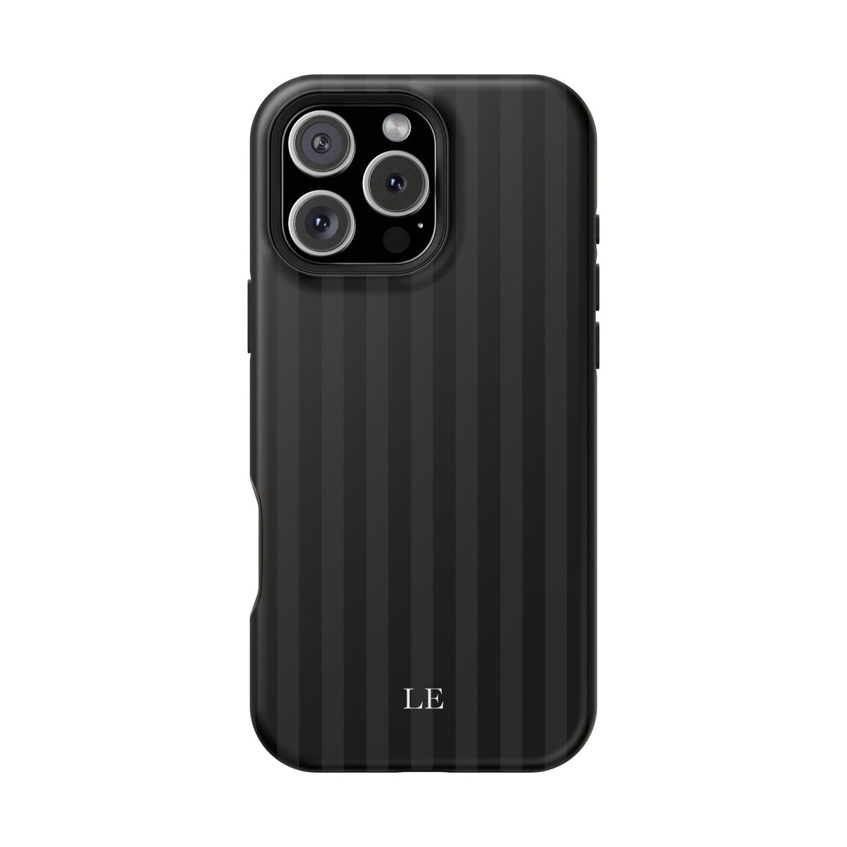 Custom Initials Black Stripes iPhone Case