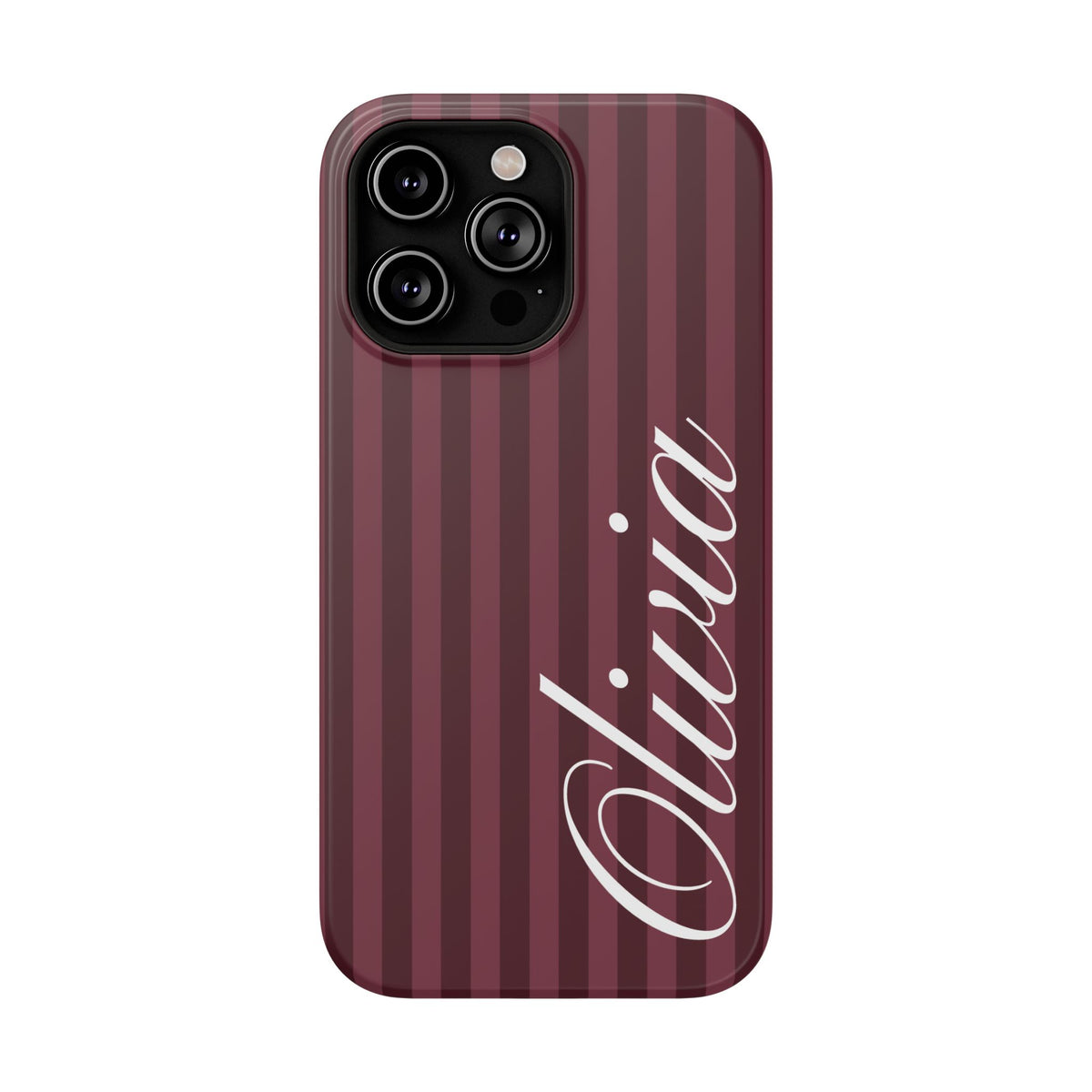 Custom Burgundy Stripes iPhone Case