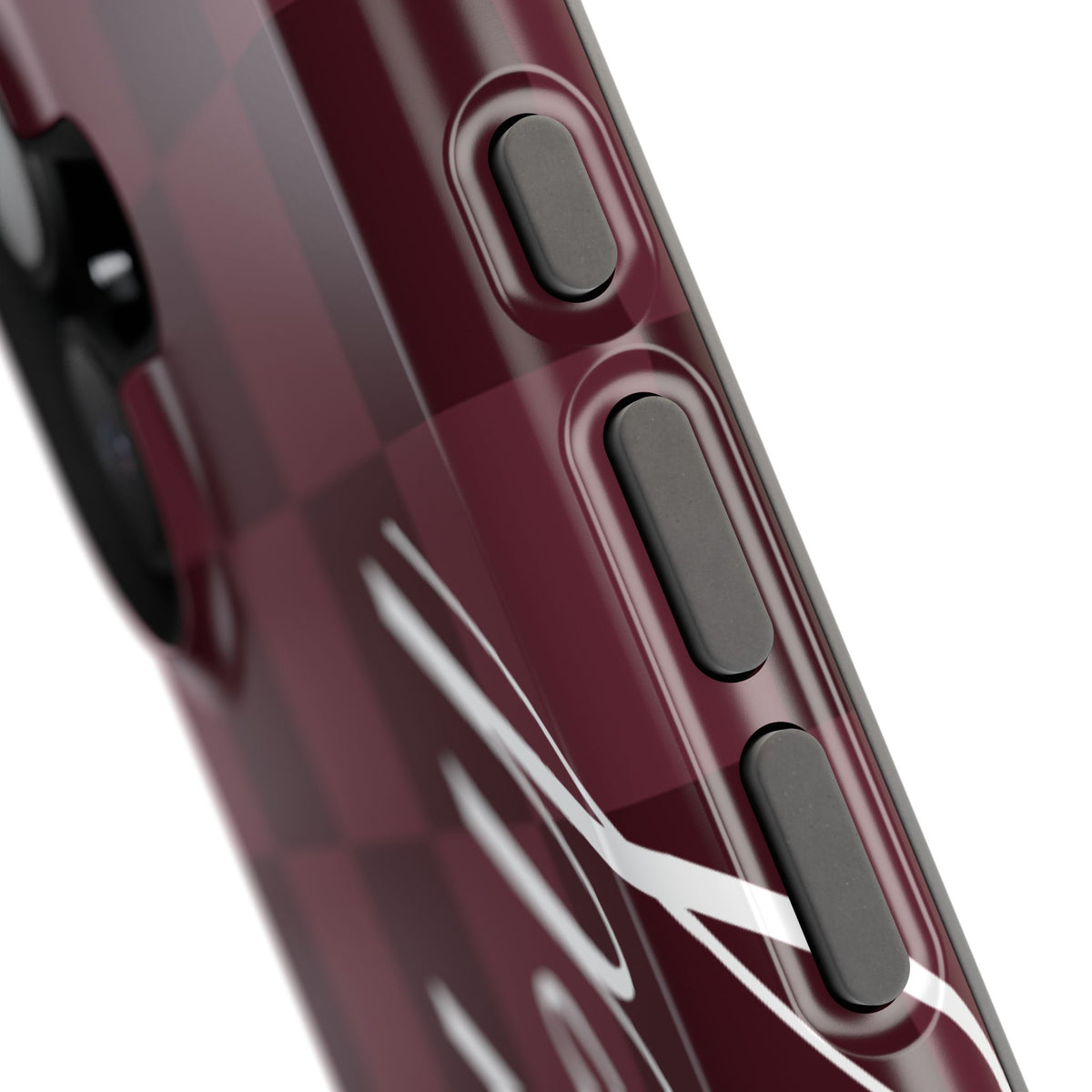Custom Burgundy Checkered iPhone Case