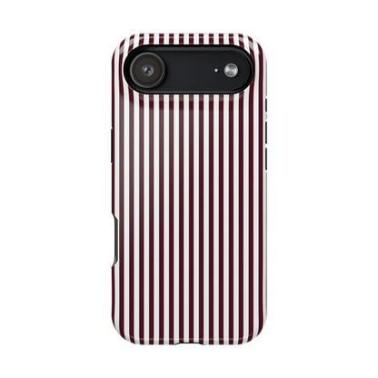 Burgundy Pinstripes iPhone Case