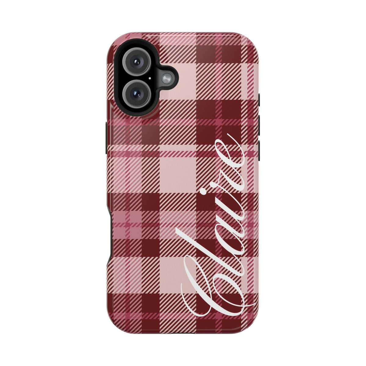 Custom Burgundy Plaid iPhone Case