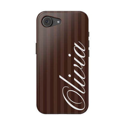 Custom Mocha Stripes iPhone Case