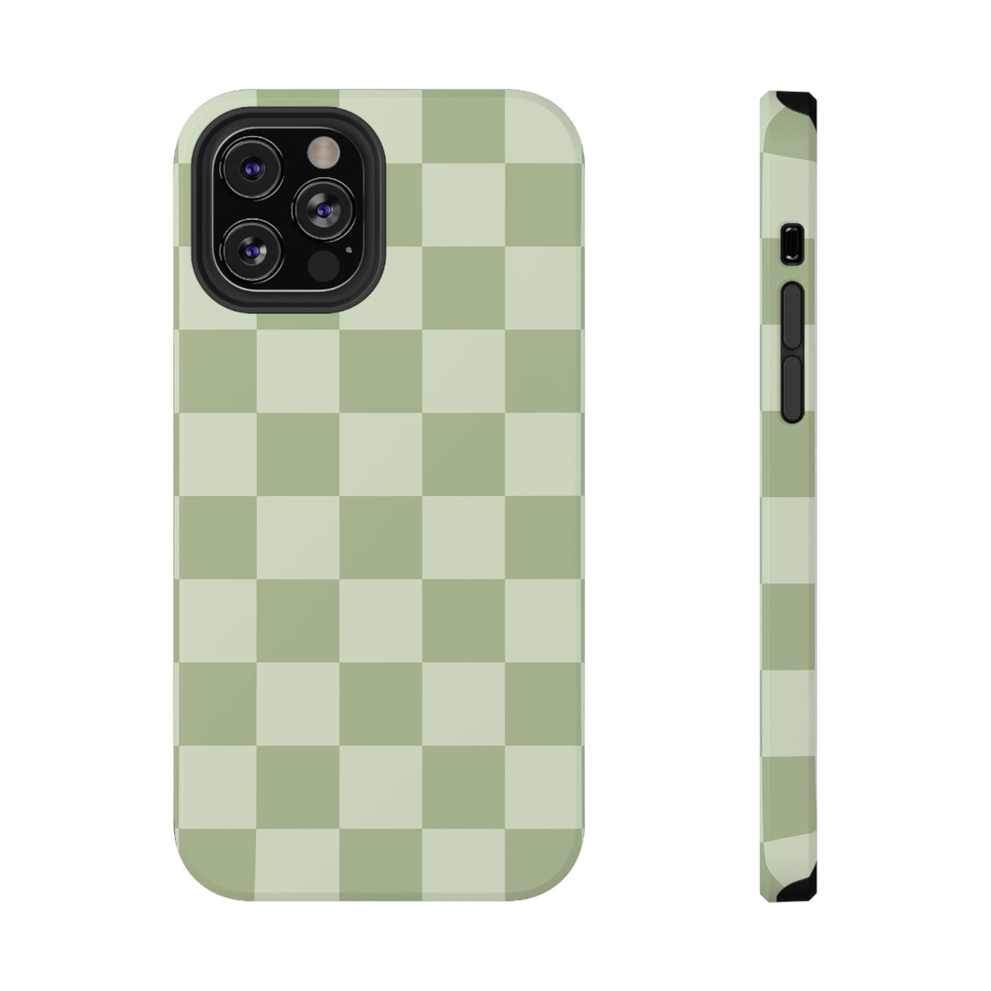 Green & Light Green Checkered iPhone Case