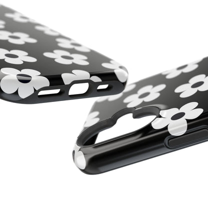 Black Retro Flowers iPhone Case
