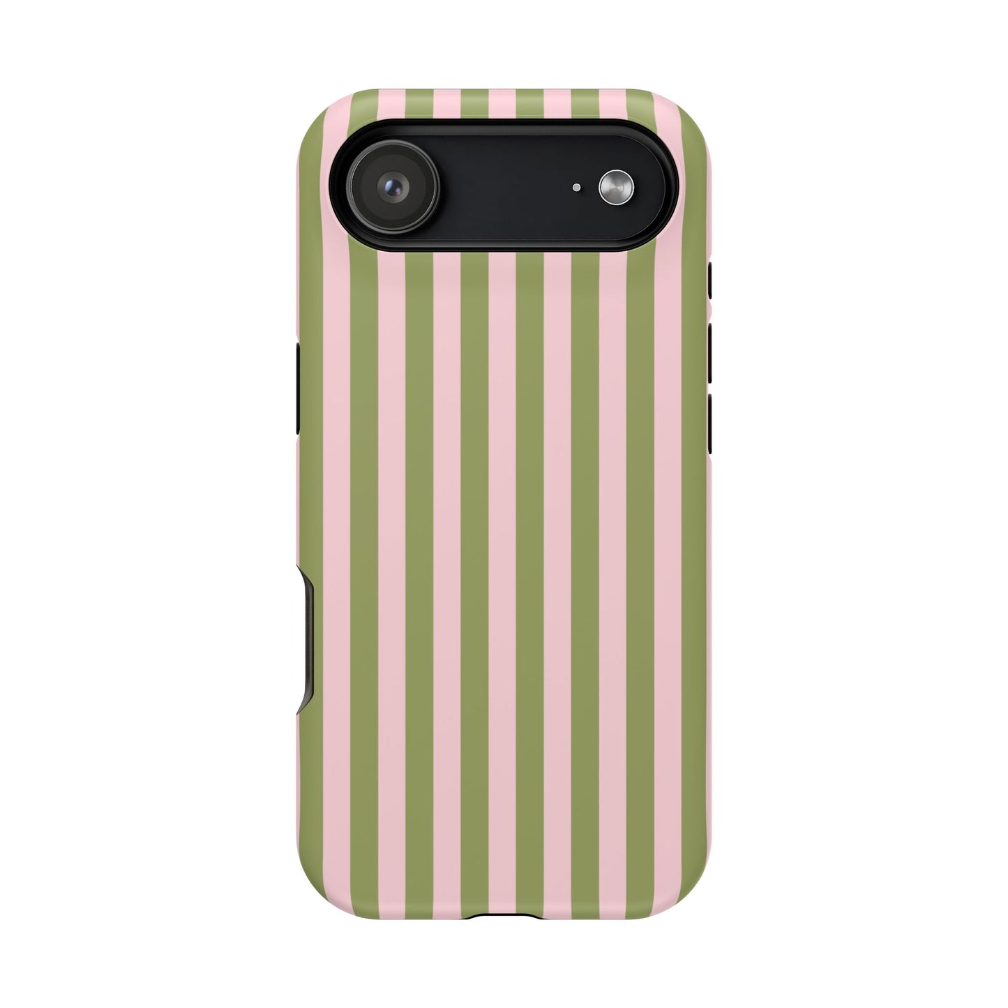 Pink Matcha Stripes iPhone Case