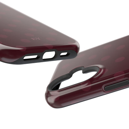 Custom Initials Burgundy Polka Dots iPhone Case