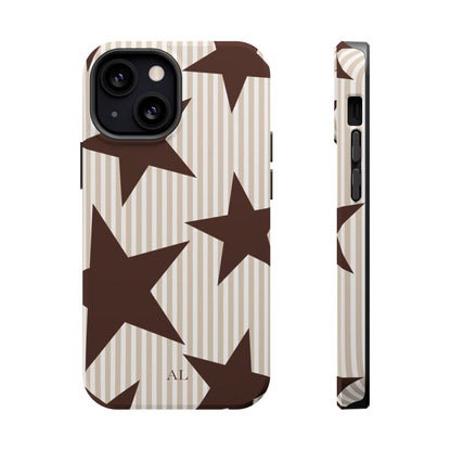 Custom Initials Mocha Star iPhone Case