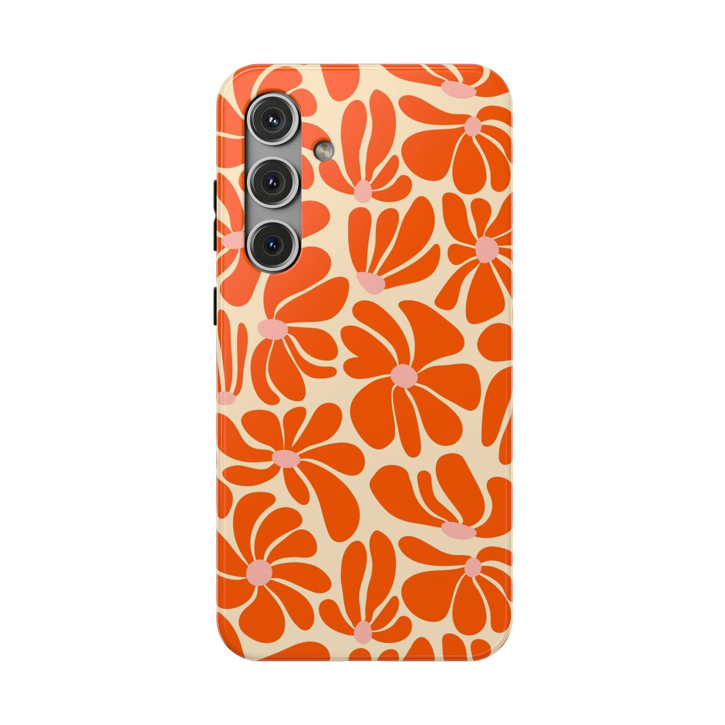 Orange Vintage Flowers Samsung Case