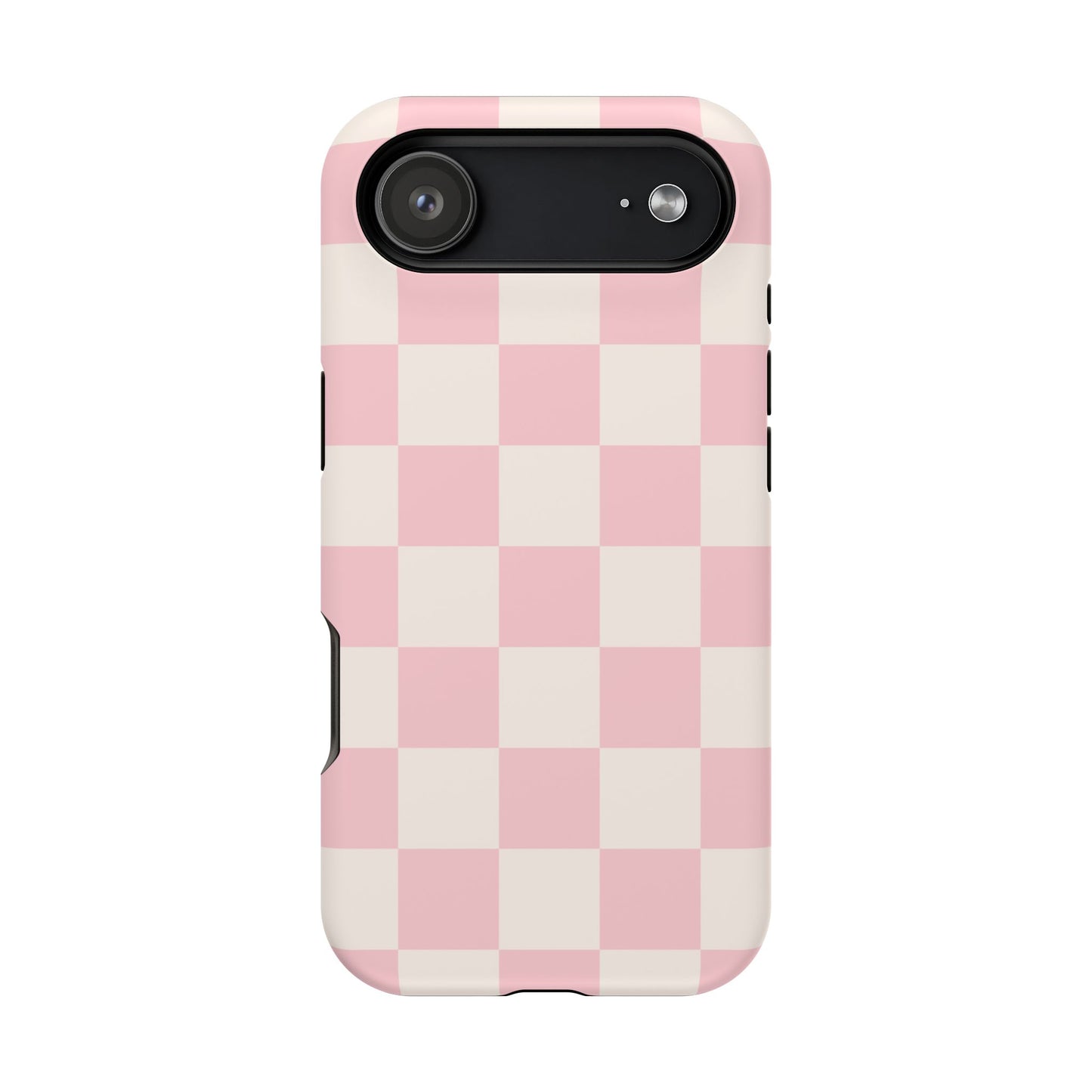 Light Pink & Beige Checkered iPhone Case
