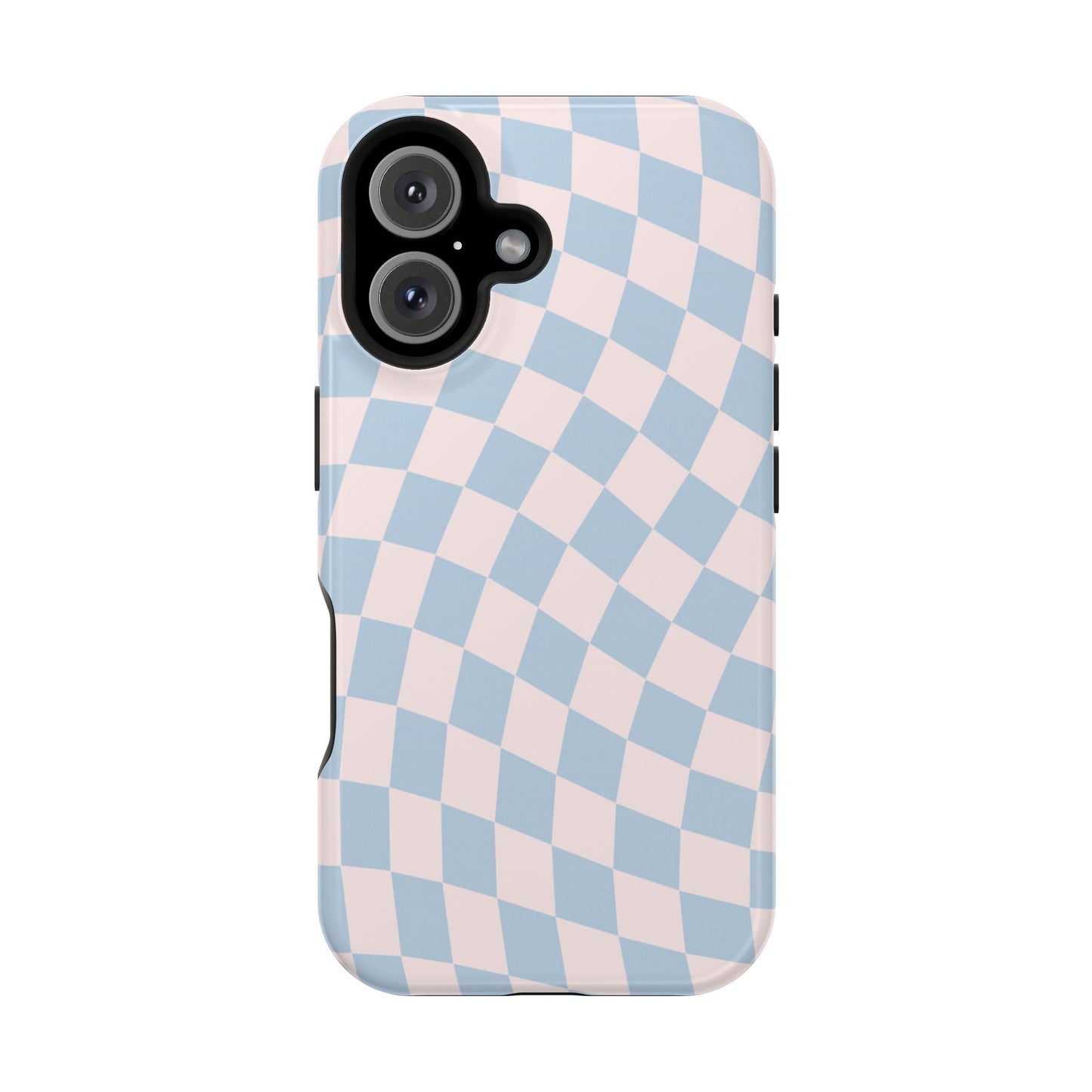 Pink & Blue Wavy Checkered iPhone Case