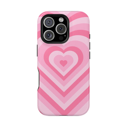 Pink Glowing Hearts iPhone Case