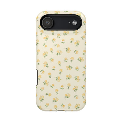 Yellow Ditsy Roses iPhone Case
