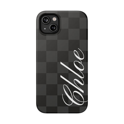 Custom Black Checkered iPhone Case